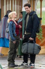 MILLIE GIBSON and Jonah Hauer-King on the Set Doctor Who in Cliff Hill 11/20/2023