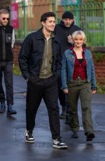 MILLIE GIBSON and Jonah Hauer-King on the Set Doctor Who in Cliff Hill 11/20/2023