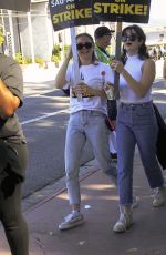MINA SUNDWALL at SAG Strike at Disney Studio in Burbank 11/01/2023