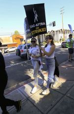 MINA SUNDWALL at SAG Strike at Disney Studio in Burbank 11/01/2023