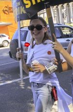 MINA SUNDWALL at SAG Strike at Disney Studios in Burbank 11/01/2023