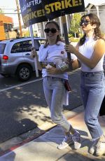 MINA SUNDWALL at SAG Strike at Disney Studios in Burbank 11/01/2023