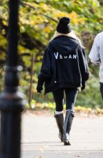 PAMELA ANDERSON Out with a Friend in Central Park in New York 11/04/2023