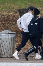 PAMELA ANDERSON Out with a Friend in Central Park in New York 11/04/2023