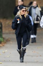 PAMELA ANDERSON Out with a Friend in Central Park in New York 11/04/2023