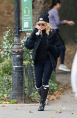 PAMELA ANDERSON Out with a Friend in Central Park in New York 11/04/2023