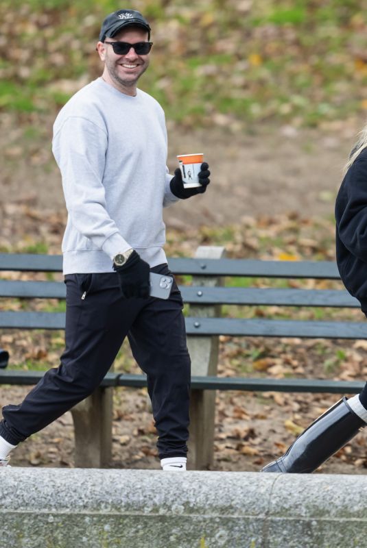 PAMELA ANDERSON Out with a Friend in Central Park in New York 11/04/2023