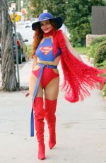 PHOEBE PRICE Dressed as Super Women Out in Los Angeles 11/29/2023
