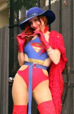 PHOEBE PRICE Dressed as Super Women Out in Los Angeles 11/29/2023