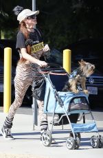 PHOEBE PRICE Out with Her Dog in Los Angeles 11/01/2023
