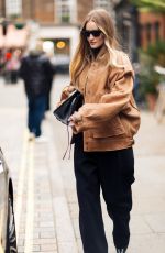 ROSIE HUNTINGTON-WHITELEY in a Saint Laurent and Phoebe Philo Outfit Out in London 11/21/2023