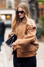 ROSIE HUNTINGTON-WHITELEY in a Saint Laurent and Phoebe Philo Outfit Out in London 11/21/2023