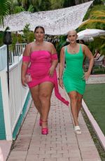 SAM PAIGE and MORGAN CLARK Heading to FitTea Energy Drink Wvent in Miami 11/04/2023