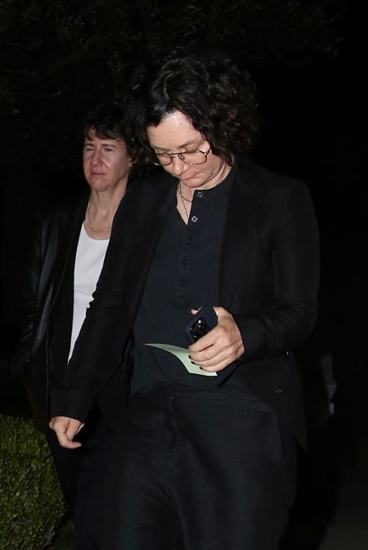 SARA GILBERT Arrives at Leonardo DiCaprio