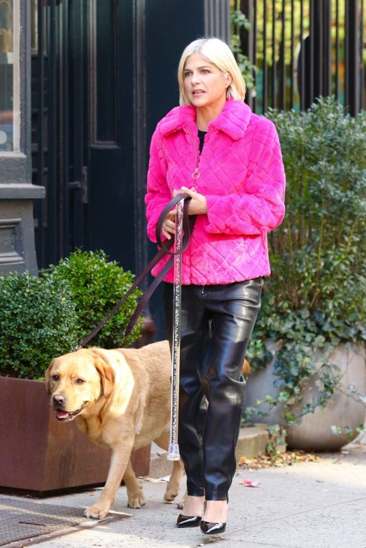 SELMA BLAIR Out with Her Dog Scout in New York 11/05/2023