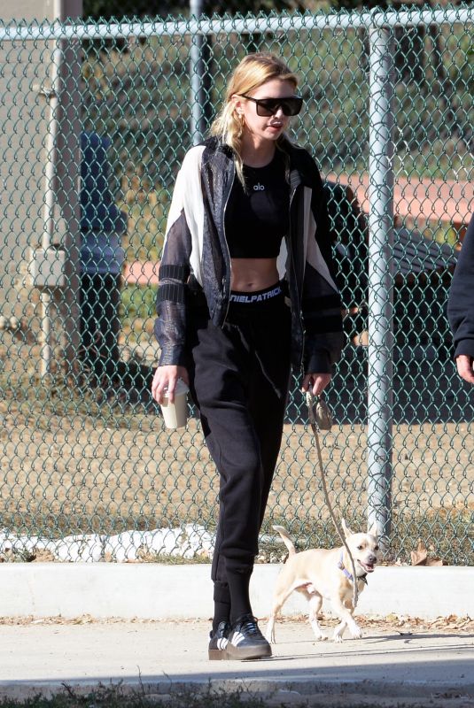STELLA MAXWELL Out with Her Dog in Los Angeles 11/26/2023
