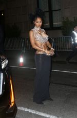 TEYANA TAYLOR Arrives at Skims Swarovski Collaboration Launch in New York 11/07/20