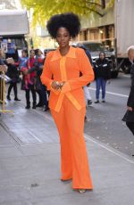 TEYONAH PARRISH Arrives to ABC Studios in New York 11/16/2023