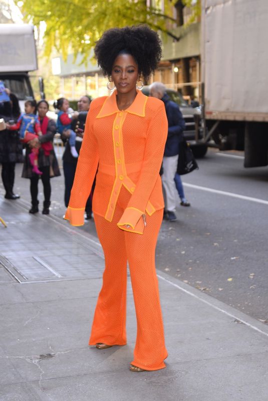 TEYONAH PARRISH Arrives to ABC Studios in New York 11/16/2023
