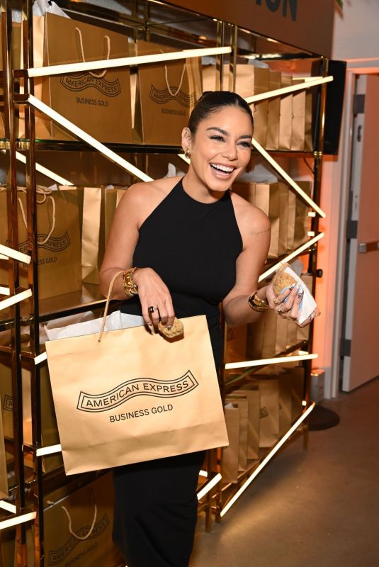 VANESSA HUDGENS at American Express Celebrates Refreshed Business Gold Card with Pop-up Experience in New York 11/02/2023