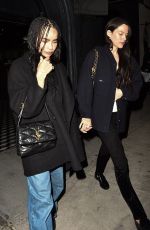 ZOE KRAVITZ and RILEY KEOUGH Out for Dinner at Craig