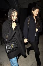 ZOE KRAVITZ and RILEY KEOUGH Out for Dinner at Craig
