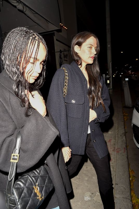 ZOE KRAVITZ and RILEY KEOUGH Out for Dinner at Craig’s 11/07/2023
