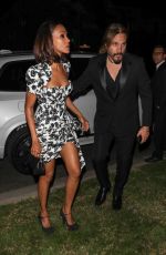 ZOE SALDANA Arrives at Leonardo DiCaprio