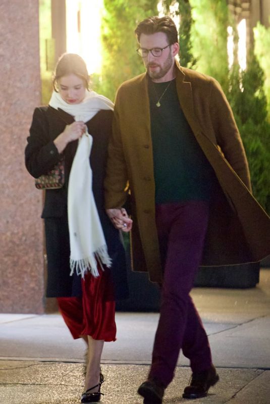 ALBA BAPTISTA and Chris Evans Arrives at Scarlett Johansson