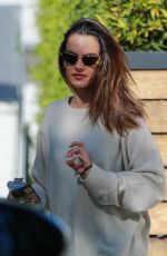 ALESSANDRA AMBROSIO Leaves Her Home for a Workout Session, Followed by a Lunch at Cecconi