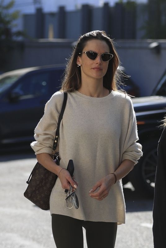 ALESSANDRA AMBROSIO Leaves Her Home for a Workout Session, Followed by a Lunch at Cecconi