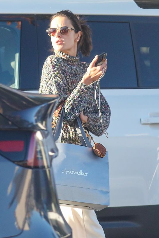 ALESSANDRA AMBROSIO Out for Christmas Shopping in Pacific Palisades 12/23/2023