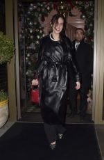 ALEXA CHUNG Leaves The Broadwick Soho Hotel in London 12/20/2023