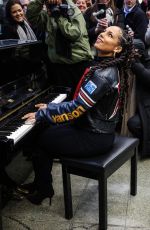 ALICIA KEYS Performs at St Pancras International Station in London 12/11/2023