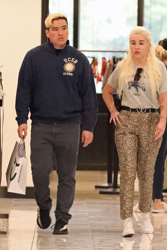 AMANDA BYNES and Paul Michael Out at Santa Anita Mall in Los Angeles 12/24/2023