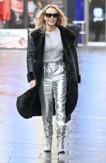 AMANDA HOLDEN Leaves Global Studios Heart Breakfast Show in London 12/12/2023
