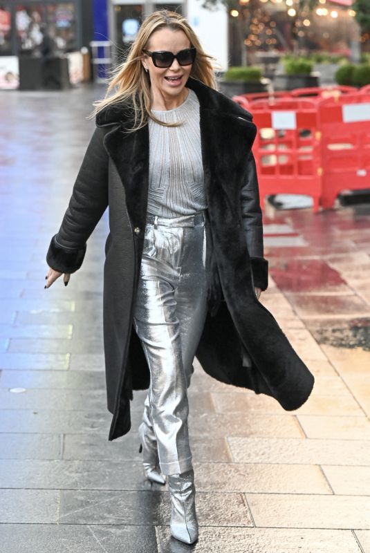 AMANDA HOLDEN Leaves Global Studios Heart Breakfast Show in London 12/12/2023