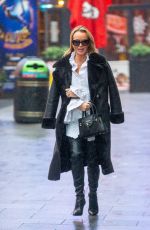 AMANDA HOLDEN Leaves Global Studios Heart Breakfast Show in London 12/13/2023
