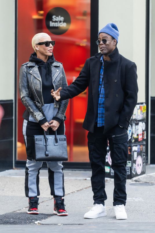 AMBER ROSE and Chris Rock Out in New York 12/27/2023