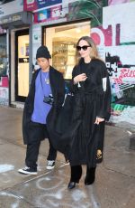 ANGELINA JOLIE Out with Her Son Pax in New York 12/28/2023