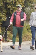 ANNA OSCEOLA and Jon Hamm Out with Their Dog in Los Angeles 12/26/2023