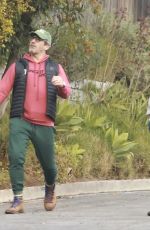 ANNA OSCEOLA and Jon Hamm Out with Their Dog in Los Angeles 12/26/2023