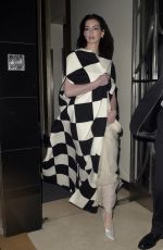 ANNE HATHAWAY Leaves Claridges Hotel in London 12/04/2023