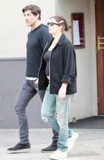 ASHLEY BENSON and Brandon Davis on a Lunch Date at The Grill in Beverly Hills 12/27/2023