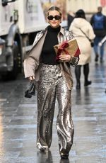 ASHLEY ROBERTSB Leaves Heart Breakfast Show at Global Studios in London 12/12/2023