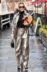 ASHLEY ROBERTSB Leaves Heart Breakfast Show at Global Studios in London 12/12/2023