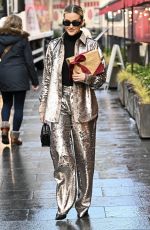 ASHLEY ROBERTSB Leaves Heart Breakfast Show at Global Studios in London 12/12/2023