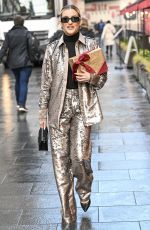 ASHLEY ROBERTSB Leaves Heart Breakfast Show at Global Studios in London 12/12/2023