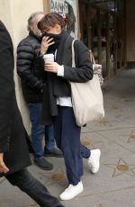 AUBREY PLAZA Arrives for Her Matinee Performance of Danny and the Deep Blue Sea in New York 12/30/2023