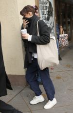 AUBREY PLAZA Arrives for Her Matinee Performance of Danny and the Deep Blue Sea in New York 12/30/2023